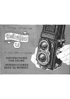 Rollei Rolleiflex 2.8 A manual. Camera Instructions.